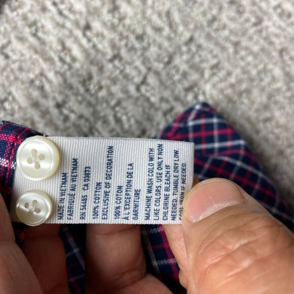 American Eagle Outfitters Flannel Shirt Men Extra Large XL Navy Blue Red Checker - Picture 6 of 10